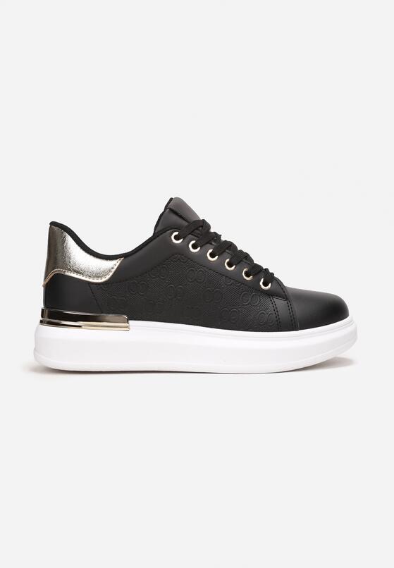 Czarne Sneakersy z Metalicznymi Wstawkami Zolana 3
