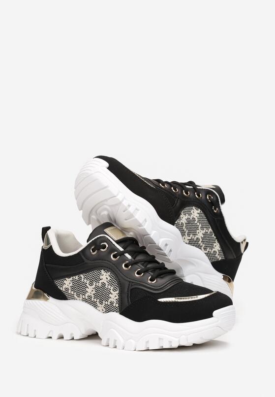 Czarne Sneakersy na Grubej Podeszwie Violl 4