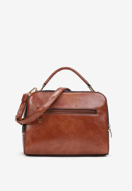 Brązowa Dwukomorowa Torebka ze Skośnym Pikowaniem Silja 2