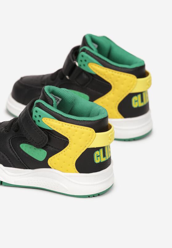 Czarno-Zielone Buty Sportowe na Rzepę Karly 3