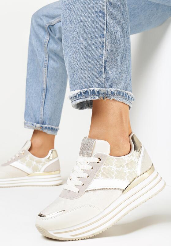 Sneakers Alb cu bej 1