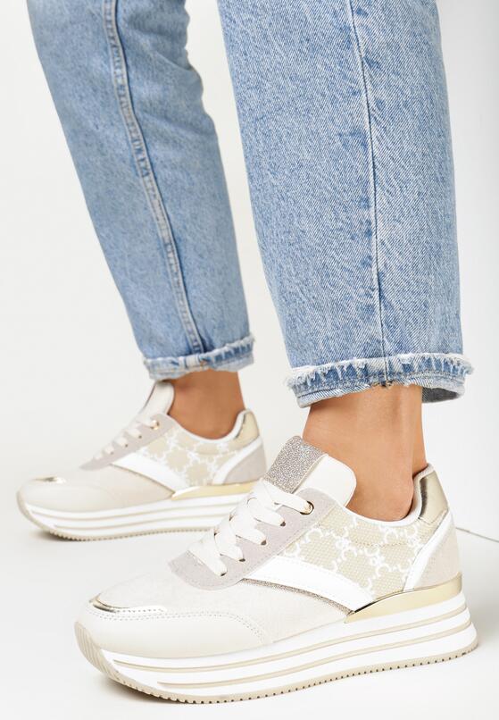 Sneakers Alb cu bej 2
