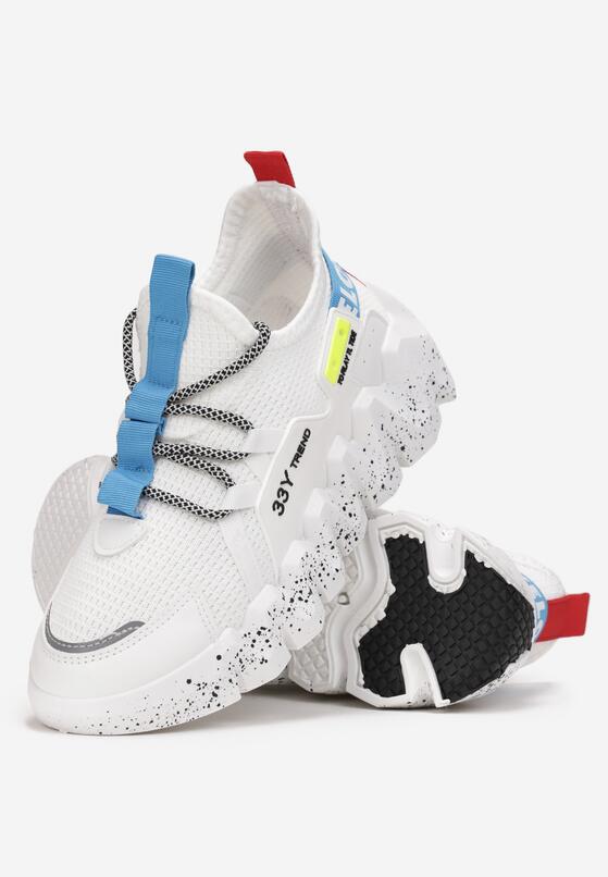 Białe Sneakersy na Grubej Podeszwie z Siateczkową Cholewką Sarahi 4