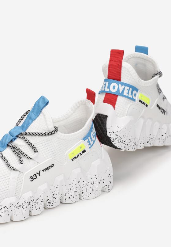 Białe Sneakersy na Grubej Podeszwie z Siateczkową Cholewką Sarahi 5