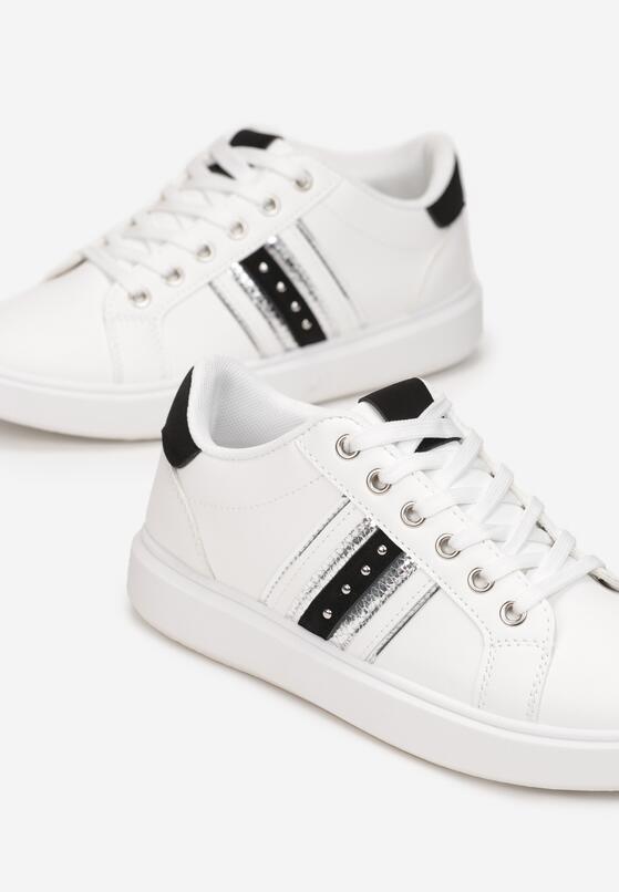 Biało-Czarne Buty Sportowe Sznurowane Johdi 5