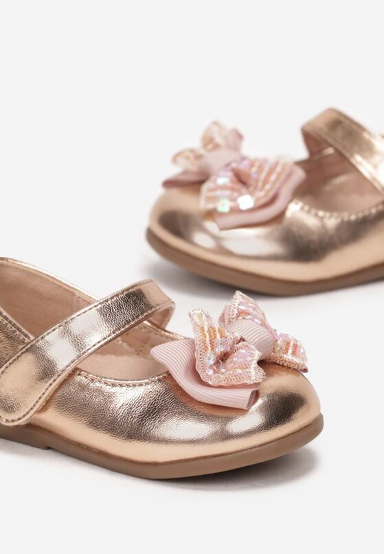 Szampańskie Balerinki z Paskiem na Rzep i Kokardką Aseis 3