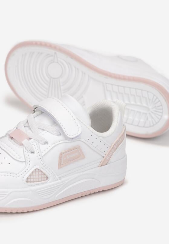 Różowe Buty Sportowe ze Skórzaną Wkładką i Paskiem z Rzepem Karter 3