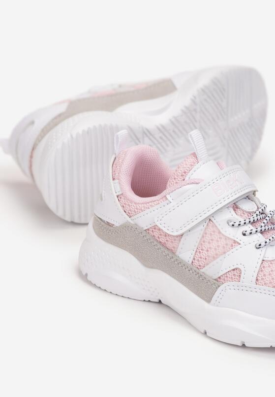 Białe Buty Sportowe z Rzepem i Skórzaną Wkładką Aryarose 3