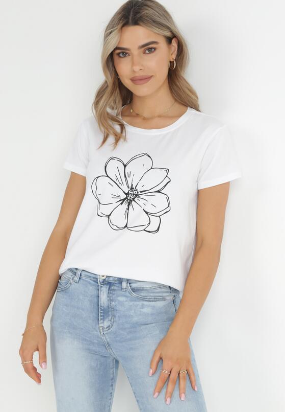 Biały T-shirt z Krótkim Rękawem i Nadrukiem Thetrin 2