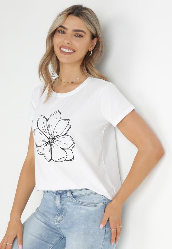 Biały T-shirt z Krótkim Rękawem i Nadrukiem Thetrin 4