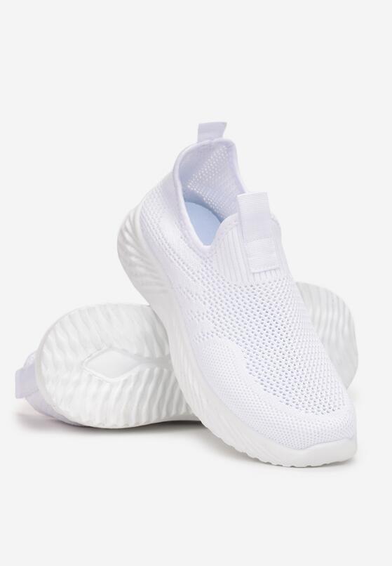 Białe Wsuwane Buty Sportowe z Elastyczną Cholewką Sobhe 4
