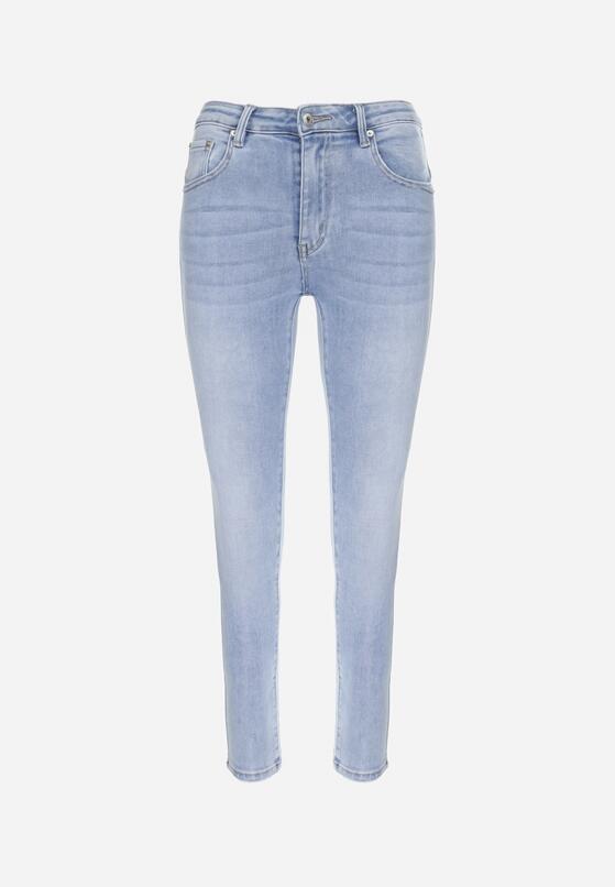 Jasnoniebieskie Jeansy Skinny z Regularnym Stanem i Efektem Push Up Mithi 6