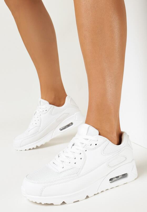 Białe Sneakersy na Grubej Podeszwie z Wstawką Denni 2