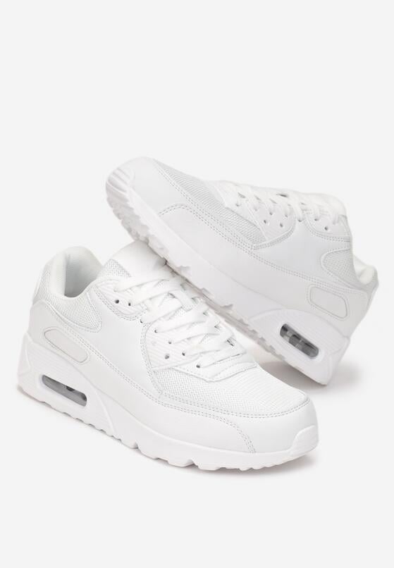 Białe Sneakersy na Grubej Podeszwie z Wstawką Denni 4