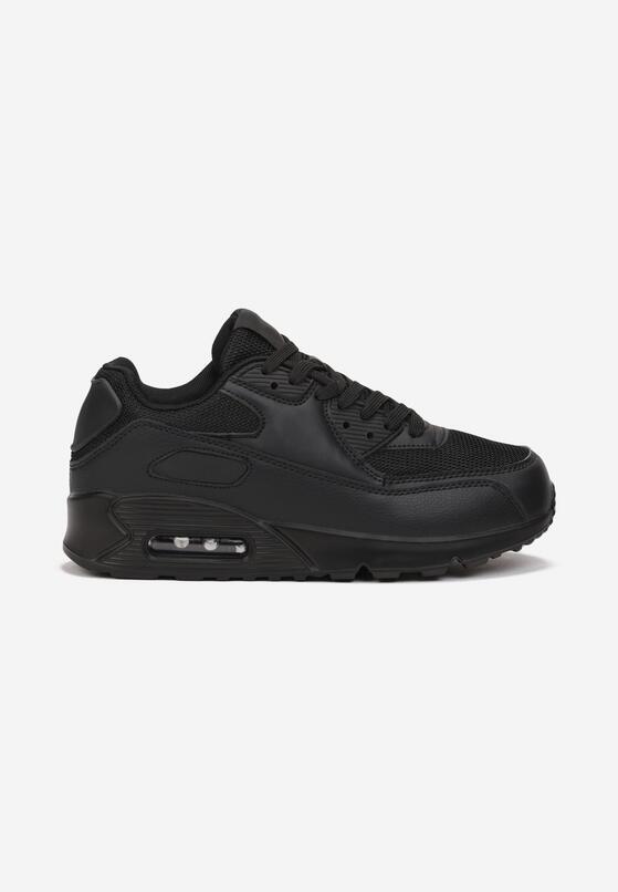 Czarne Sneakersy na Grubej Podeszwie z Wstawką Denni 3