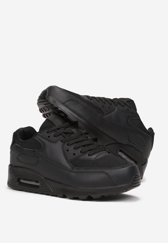 Czarne Sneakersy na Grubej Podeszwie z Wstawką Denni 4