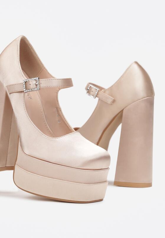 Pantofi cu toc Bej 5