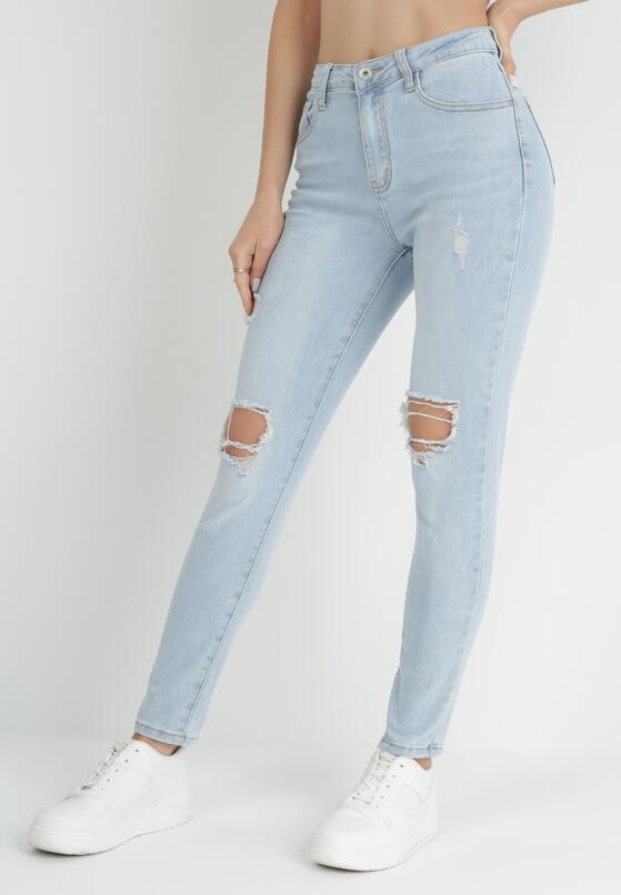 Jasnoniebieskie Jeansy Skinny z Dziurami Tully 1