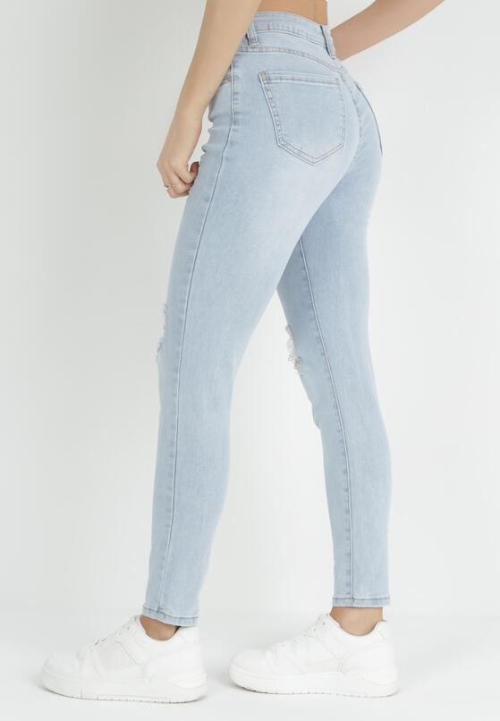 Jasnoniebieskie Jeansy Skinny z Dziurami Tully 3