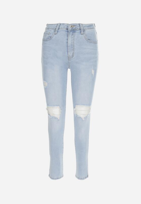 Jasnoniebieskie Jeansy Skinny z Dziurami Tully 6