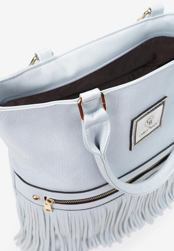 Jasnoniebieska Torebka Shopper z Frędzlami Calaneta 3