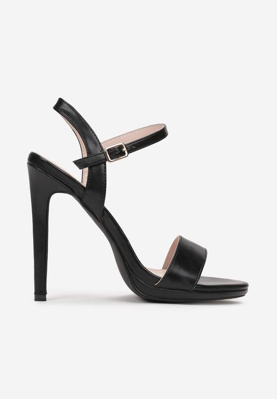 Czarne Sandały na Szpilce Cassena 3