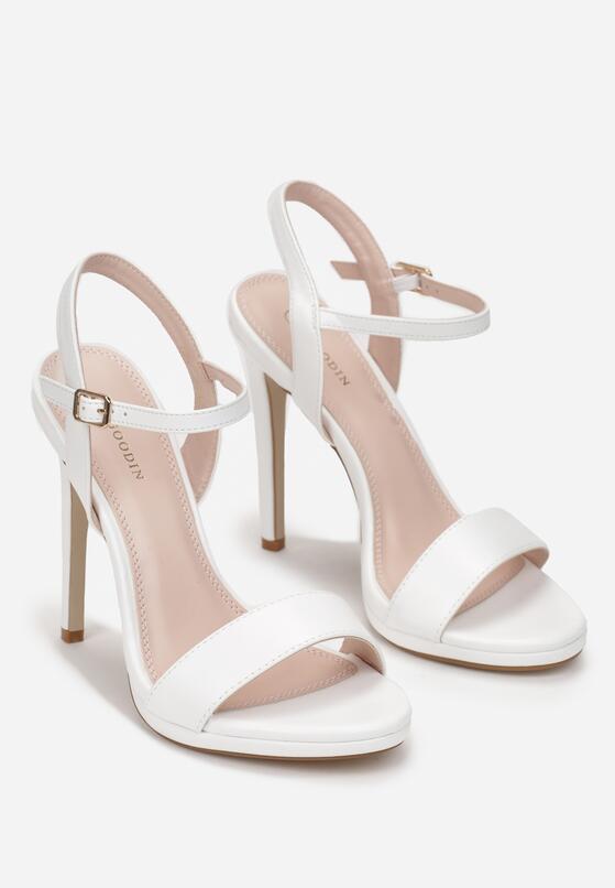 Białe Sandały na Szpilce Cassena 4