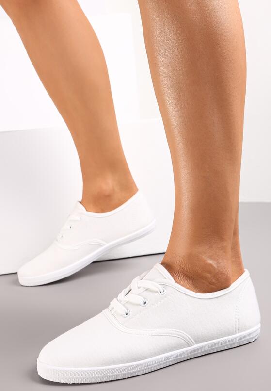 Białe Tenisówki z Krótkim Sznurowaniem Aimena 2