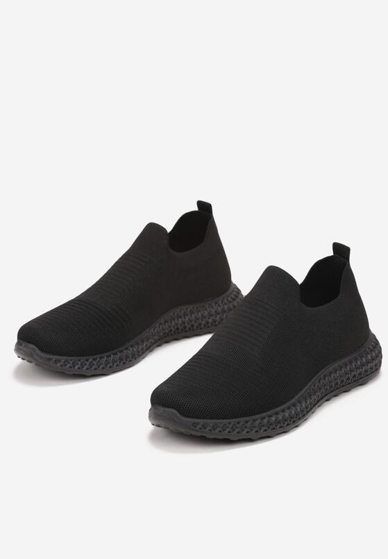 Czarne Wsuwane Buty Sportowe z Elastyczną Krótką Cholewką Rissaria 2