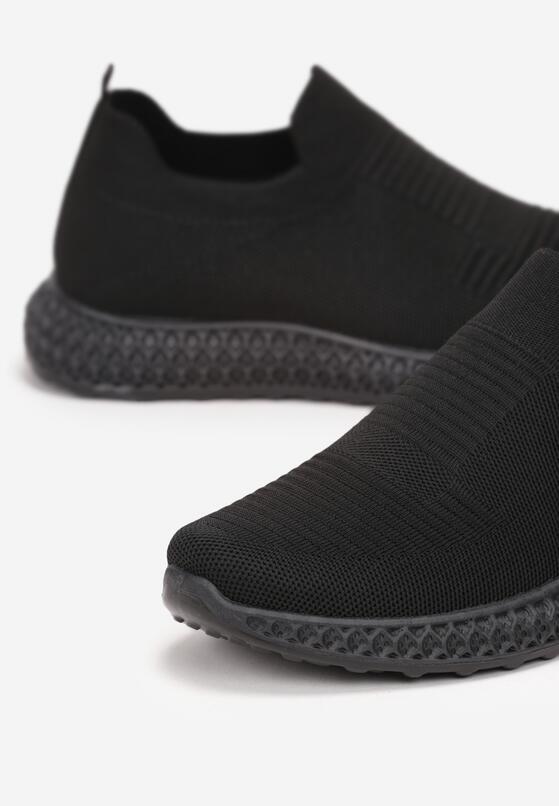 Czarne Wsuwane Buty Sportowe z Elastyczną Krótką Cholewką Rissaria 3