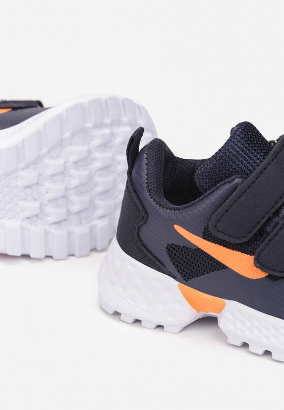Granatowe Buty Sportowe z Dwoma Rzepami i Grubą Podeszwą z Bieżnikiem Kalptera 3