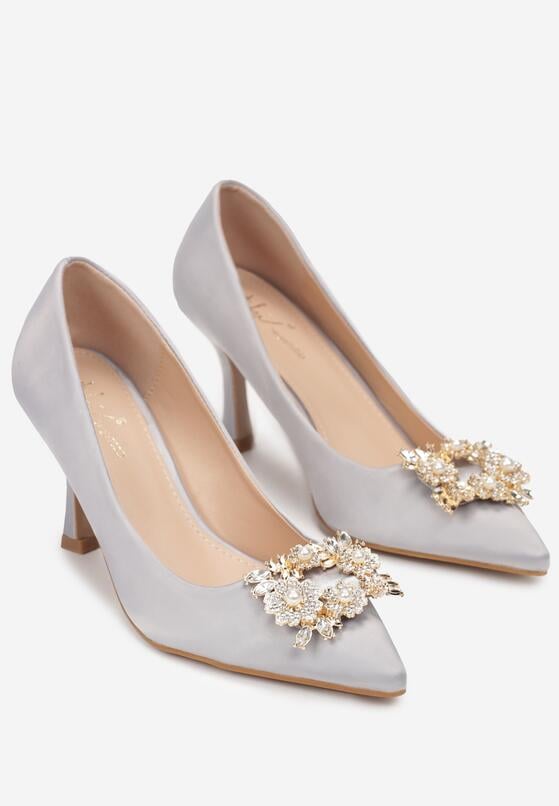 Pantofi cu toc Argintii 4