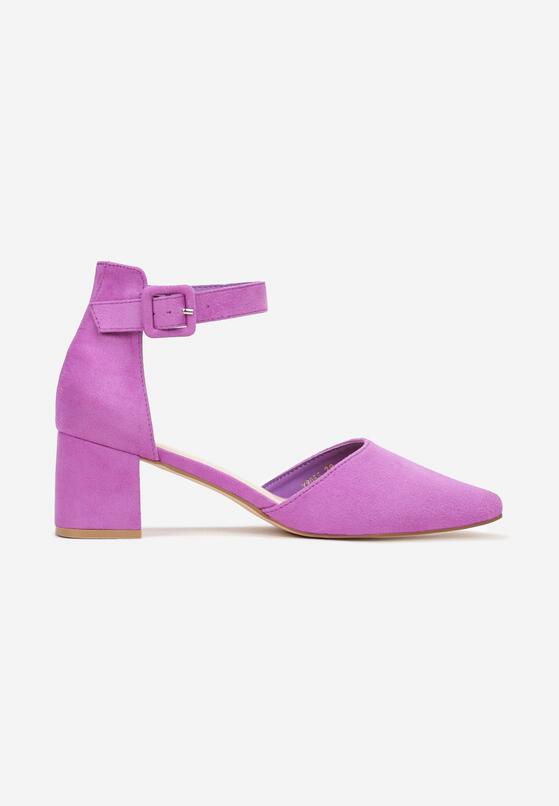 Pantofi cu toc Mov deschis 3