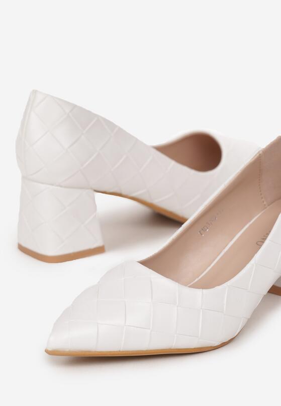 Pantofi cu toc Albi 5