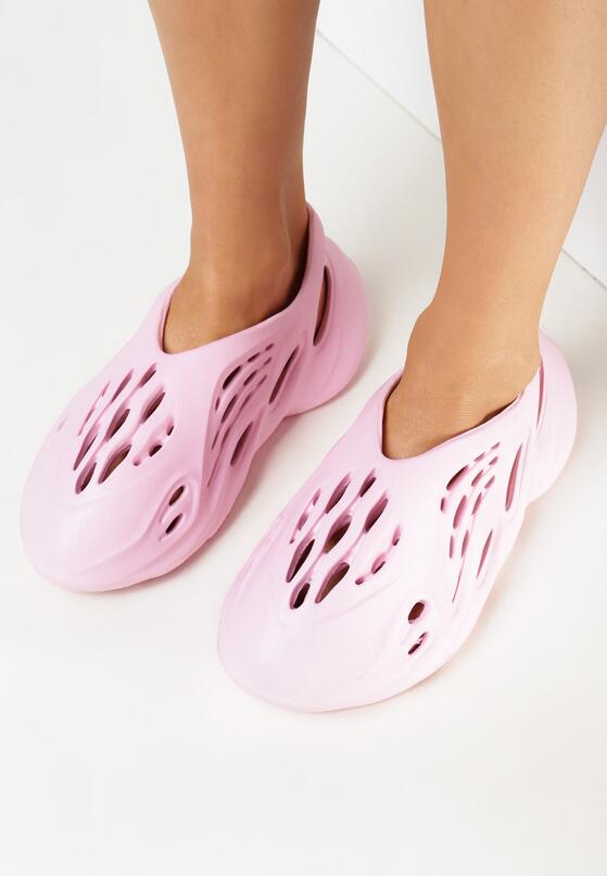 Różówe Sneakersy z Pianki Zdobione Wycięciami Harelle 2