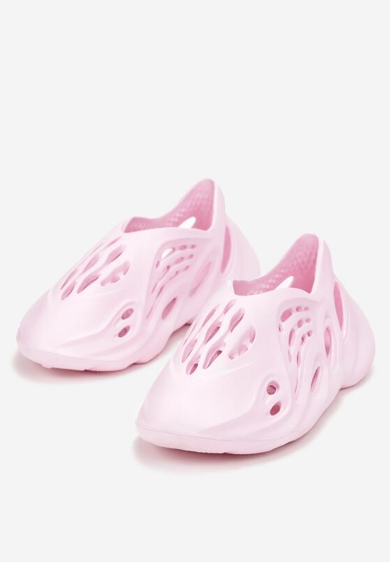 Różówe Sneakersy z Pianki Zdobione Wycięciami Harelle 4