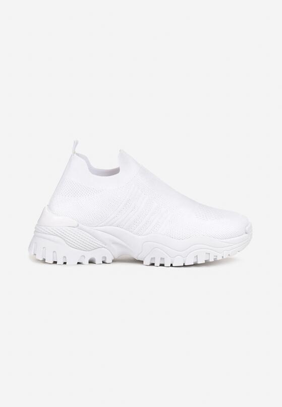 Białe Buty Sportowe na Grubej Podeszwie z Elastyczną Cholewką Kerlyn 3