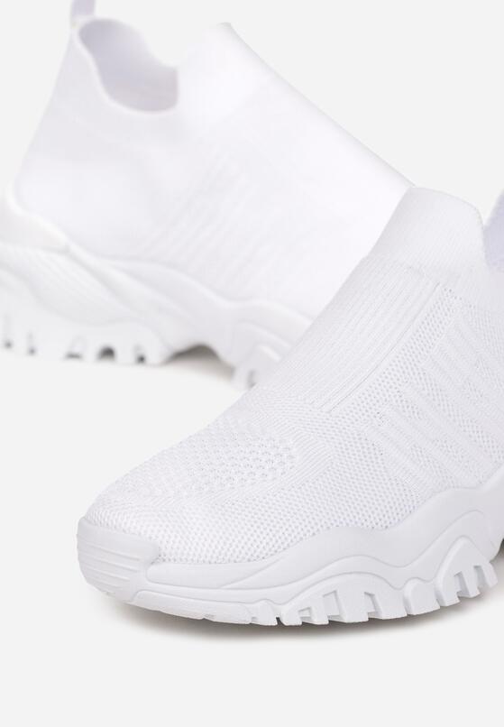 Białe Buty Sportowe na Grubej Podeszwie z Elastyczną Cholewką Kerlyn 5