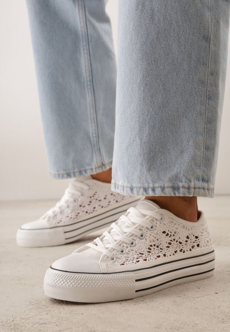 Białe Ażurowe Trampki Przed Kostkę Russi 1