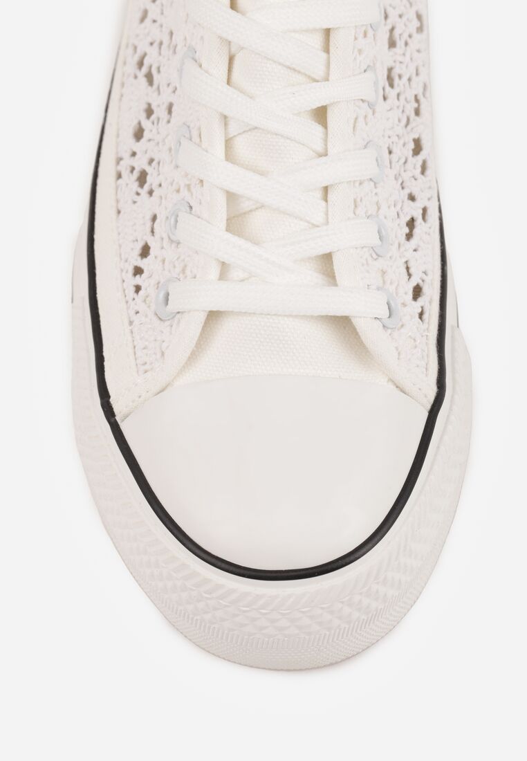 Białe Ażurowe Trampki Przed Kostkę Russi 8