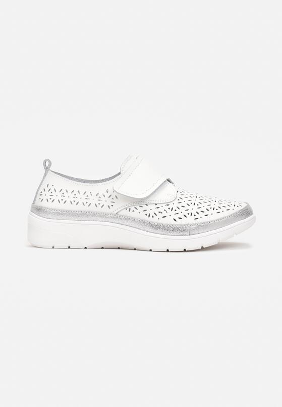 Pantofi casual Alb cu argintiu 3