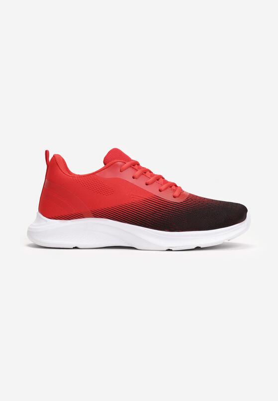 Czarno-Czerwone Sznurowane Buty Sportowe na Płaskiej Podeszwie z Cholewką przed Kostkę Chavia 1
