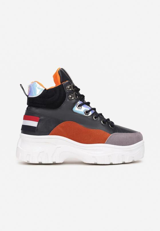 Niebieskie Sznurowane Sneakersy za Kostkę na Masywnej Podeszwie  Jailina 3