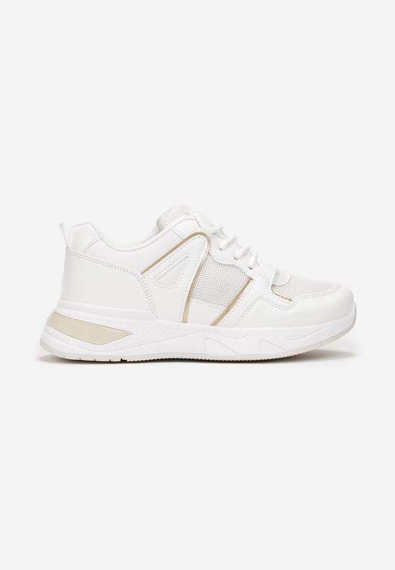 Białe Sneakersy na Płaskiej Podeszwie z Ozdobnymi Przeszyciami Ysabella 3