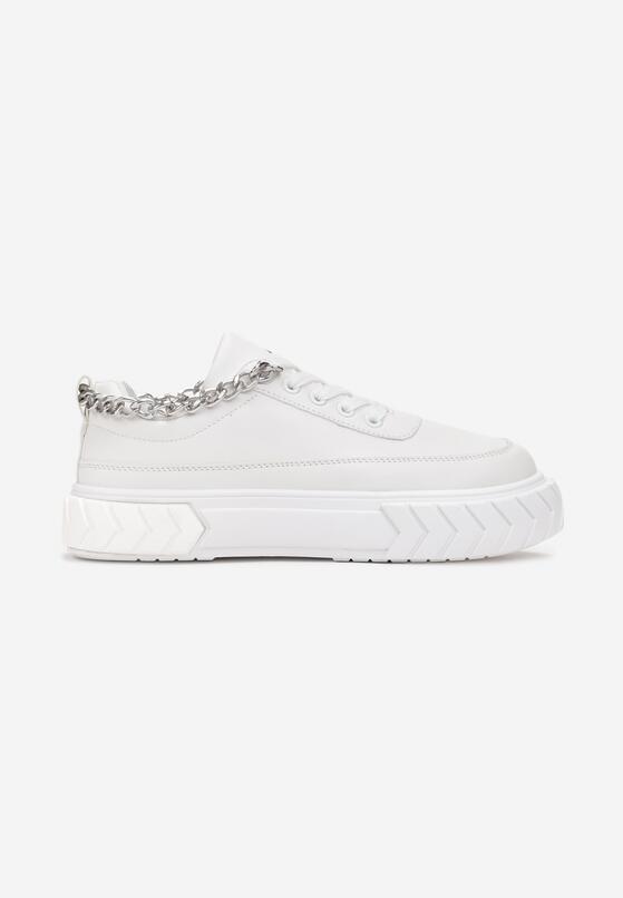 Białe Sneakersy na Platformie z Łańcuszkiem Jaolisa 3