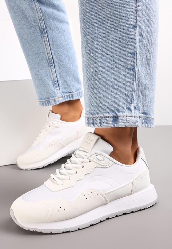Białe Sneakersy na Piankowej Podeszwie Dejana 2