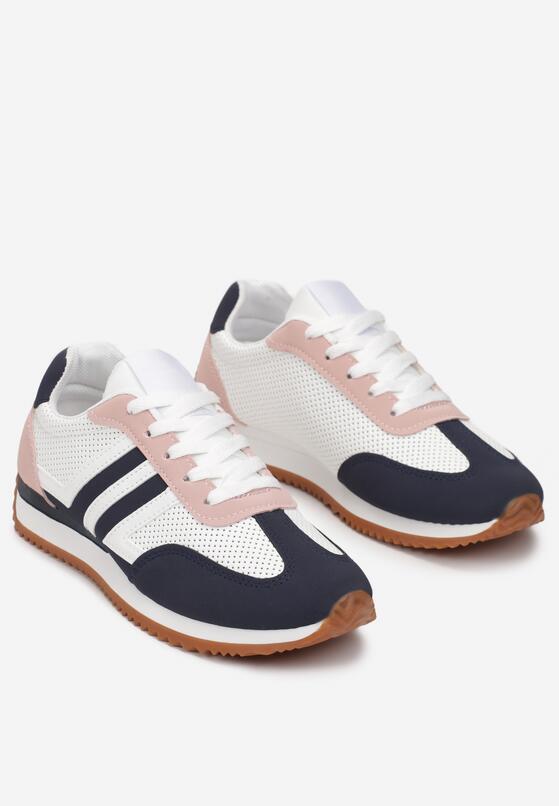 Sneakers Alb cu bleumarin 4