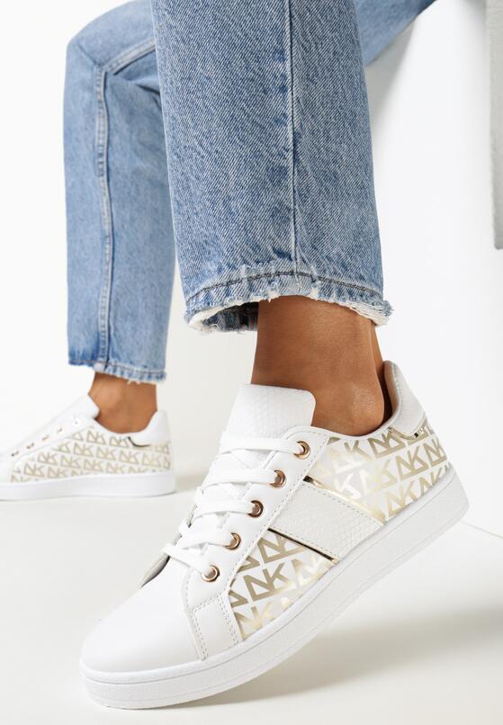 Sneakers Alb cu auriu 2