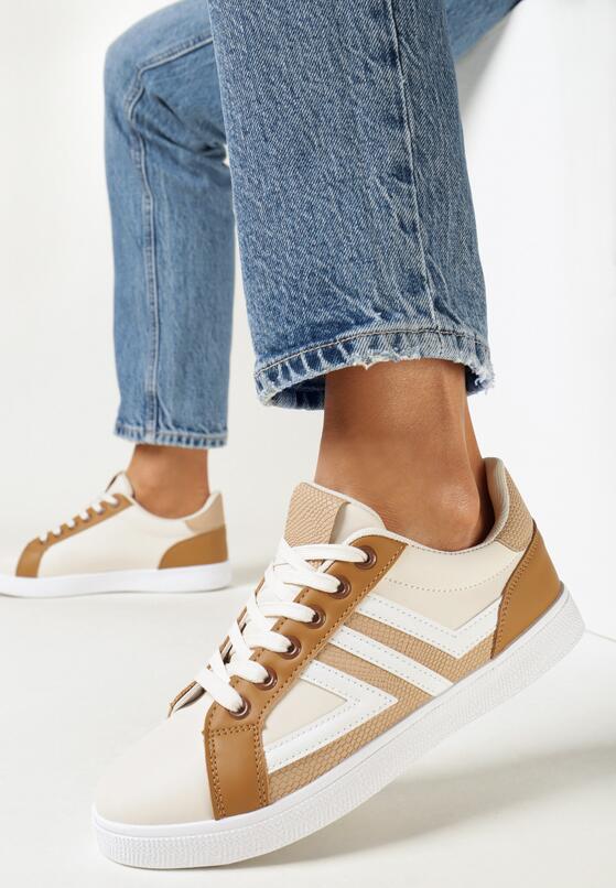 Sneakers Bej cu maro 1