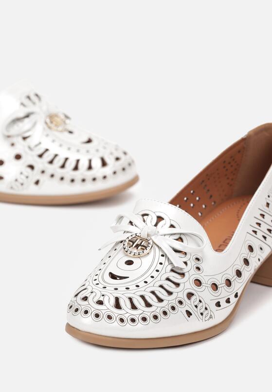 Pantofi cu toc Albi 5